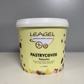 PASTRY COVER PISTACHIO - GLAZING FOR PASTRY LEAGEL | Leagel | bucket of 3,5 kg. | Specific coating for pastry with over 40% of w