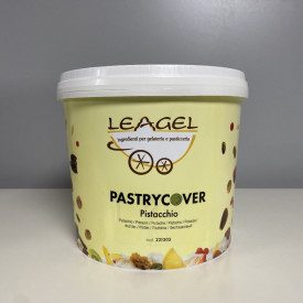 PASTRY COVER PISTACHIO - GLAZING FOR PASTRY LEAGEL | bucket of 3,5 kg. | Specific coating for pastry with over 40% of white choc