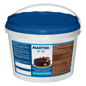 GLASSA AL CIOCCOLATO FONDENTE PER TORTE - MARTINI LINEA GELATO Martini Gelato | secchielli da 5 kg. | Glassa coprente con il 30%