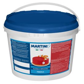 GLASSA ALLA FRAGOLA PER TORTE - MARTINI LINEA GELATO Martini Gelato | secchielli da 5 kg. | Glassa semitrasparente con il 5% di 