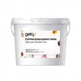 POPPING BOBA - ENERGY DRINK - BUBBLE TEA PEARLS | Gelq Ingredients | buckets of 3.5 kg. | Popping boba energy drink flavour: stu