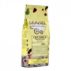 CRUMBLE PISTACCHIO 2,5 KG. - SENZA GLUTINE - LEAGEL | busta da 2,5 kg. | Crumble – Pistacchio senza glutine, con granella di pis