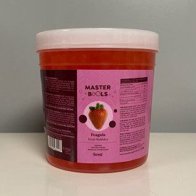 BOBA - STRAWBERRY - BUBBLE TEA PEARLS - 1,3 Kg. | Seng Corporation | Pack: bucket of 1.3 kg.; Product family: bubble tea | Straw