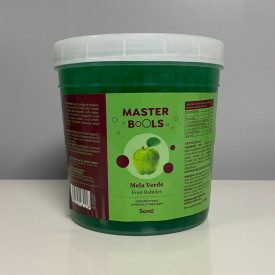 BOBA - GUSTO MELA VERDE - PERLINE PER BUBBLE TEA - 1,3 Kg. | secchiello da 1,3 kg. | Boba al gusto di mela verde per la preparaz