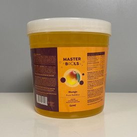 BOBA - GUSTO MANGO - PERLINE PER BUBBLE TEA - 1,3 Kg. | secchiello da 1,3 kg. | Boba al gusto di mango per la preparazione del r