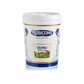 Buy PISTACHIO CRUMBLE Rubicone | box of 8 kg. - 2 buckets of 4 kg. | Crispy butter cookie crumble pistachio flavored to create l