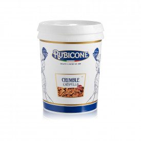 CREAMY CARAMEL CRUMBLE | Rubicone | Certifications: gluten free; Pack: box of 8 kg. - 2 buckets of 4 kg.; Product family: crumbl