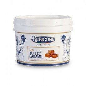 TOFFEE SALTED CARAMEL PASTE | Rubicone | Certifications: gluten free; Pack: box of 6 kg. - 2 buckets of 3 kg.; Product family: f