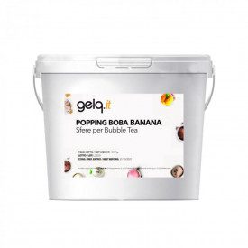 POPPING BOBA - BANANA - BUBBLE TEA PEARLS | Gelq Ingredients | bucket of 3,5 kg | Popping boba banana flavour: stuffed pearls fo
