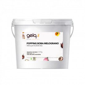 POPPING BOBA - POMEGRANATE - BUBBLE TEA PEARLS | Gelq Ingredients | buckets of 3.5 kg. | Popping boba pomegranate flavor: stuffe