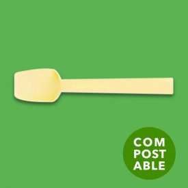 HAWAII COMPOST YELLOW 9,5 CM - ICE CREAM SPOON | Polo Plast | Certifications: bio; Pack: box of 10 kg. - 5680 pcs.; Product fami