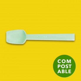 HAWAII COMPOST GREEN 9,5 CM - ICE CREAM SPOON | Polo Plast | box of 10 kg. - 5680 pcs. | Compostable ice cream spoons size cm. 9