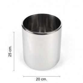 Acquista CARAPINA INOX DIAM. 20 H. 25 CM PER GELATERIA | Carapina / Pozzetto in acciaio inox da gelato misure: Diametro cm. 20 -