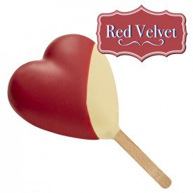 COPERTURA RED VELVET Prodotti Rubicone | scatola da 6 kg. - 4 secchielli da 1,5 kg. | Copertura per gelato su stecco dall'intens