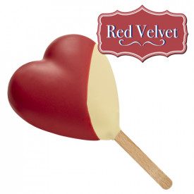 Buy online RED VELVET COVERING Rubicone | box of 6 kg. -4 buckets of 1.5 kg. | Fluid chocolate coating for covering Gelato Stick