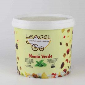 GREEN MINT PASTE | Leagel | bucket of 3,5 kg. | Mint flavoured gelato paste, green colour. Certifications: gluten free; Pack: bu