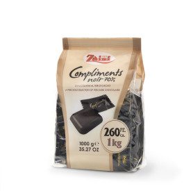 DARK CHOCOLATE COMPLIMENTS 70% 1000 g ZAINI | Zaini | Pack: bag of 1 kg; Product family: chocolates and coverings | Compliments 