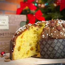 MANDORLATO PANETTONE ARTIGIANALE - NINO | Nino Total Food | Confezione: panettone da 1 kg | Panettone artigianale MANDORLATO &gt