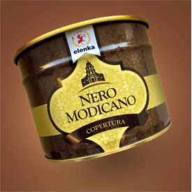 NERO MODICANO COVERING - 3 KG BUCKET | Elenka | Pack: bucket of 3 kg. | Nero modicano chocolate covering, with chocolate granule