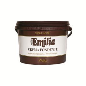 CREMA EMILIA 5,5KG FONDENTE EXTRA ZAINI | Zaini  | secchiello da 4,5 kg | Crema Fondente Extra Zaini 22% di cacao, senza glutine