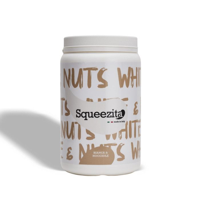 WHITE AND HAZELNUT CREAM FILLING SPREAD SQUEEZITA - 2 Kg. | Techfood | Certifications: gluten free, palm oil free; Pack: jar of WHITE AND HAZELNUT CREAM FILLING SPREAD SQUEEZITA - 2 Kg. | Techfood | Certifications: gluten free, palm oil free; Pack: jar of