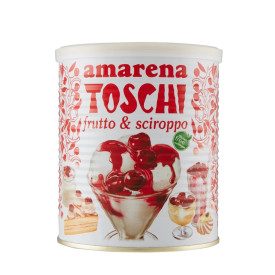 TOSCHI AMARENA 18/20 - CAN 1 Kg | Toschi Vignola | can of 1 kg. | Whole sour cherries in syrup 18/20 mm. caliber.