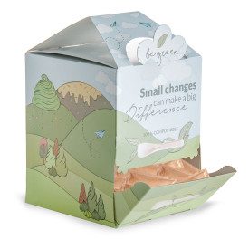 BOX DUE31 COMPOST 9.5 CM. INDIVIDUALLY WRAPPED 2400 PCS. (12 X 200) - COMPOST ICE CREAM SPOON | Polo Plast | Certifications: com
