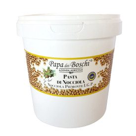 IGP PIEDMONT HAZELNUT PASTE PAPA DEI BOSCHI - 1 KG | bucket of 1 kg. | Pure toasted hazelnut paste IGP Piedmont, bucket of 1 kg.