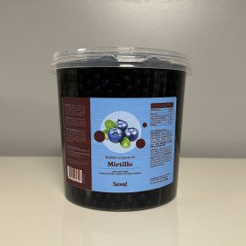 POPPING BOBA BLUEBERRY 3 KG - SENG - BUBBLE TEA PEARLS | Seng Corporation | bucket of of 3 kg. | Blueberry flavored boba for the