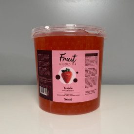 POPPING BOBA STRAWBERRY 3,2 Kg. - SENG - BUBBLE TEA PEARLS | SENG | bucket of of 3,2 kg. | Strawberry flavored boba for the prep