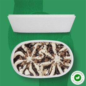 BASE ORGANIK 750 GR GELATO CONTAINER BIO COMPOST - 50 PCS. DOMOGEL | Domogel | box of 50 pcs. | Ice cream container base with a 