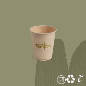 BAMBOO 3 OZ - 75 CC. 2000 PCS. - COMPOSTABLE BIO CUP - DOMOGEL | Domogel | box of 2000 pz. | Coffee paper cup capacity 3 OZ - 75
