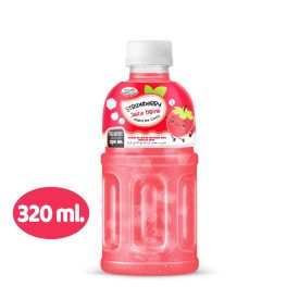STRAWBERRY NATA DE COCO JUICE DRINK - MOGU 24 X 320 ML. | Nawon Food and Beverage | box with 24 bottles of 320 ml. | Strawberry 