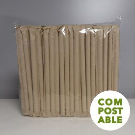 BUBBLE TEA JUMBO PAPER STRAW 12x200 MM - 100 PCS. | Gelq Accessories | pack of 100 pcs. | Jumbo straw in Paper, naturally Compos