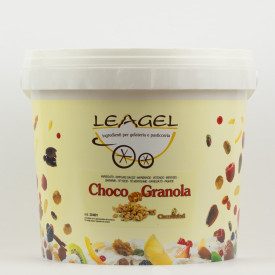 VARIEGATO CHOCO GRANOLA - 5 KG. CIOCCOLATO BIANCO E GRANOLA LEAGEL | Leagel | secchiello da 5 kg. | Delizioso variegato al gusto