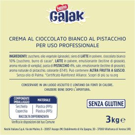 GALAK 3 KG PISTACHIO SPREADABLE CREAM FOR FILLING | Nestlé | 8000300424188 | Certifications: palm oil free, hydrogenated fat fre