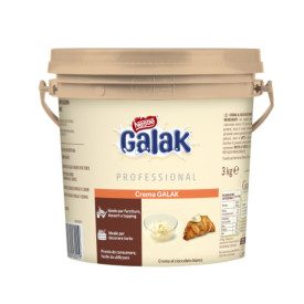 GALAK 3 KG WHITE CHOCOLATE SPREADABLE CREAM FOR FILLING | Nestlé | 8000300430219 | Certifications: gluten free, palm oil free; P