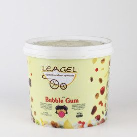 BUBBLE GUM PASTE | Leagel | bucket of 3,5 kg. | BUBBLE GUM flavor concentrated ice cream paste, pink color. Certifications: glut