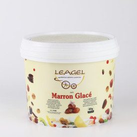 MARRON GLACé PASTE | Leagel | bucket of 3,5 kg. | Chestnut, marron glace gelato paste. Certifications: gluten free; Pack: bucket