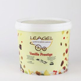 VANILLE PRESTIGE PASTE | Leagel | bucket of 3,5 kg. | Vanilla ice cream paste no aromas, rich in seeds. Pack: bucket of 3,5 kg.;