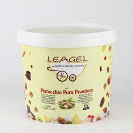 PREMIUM PURE PISTACHIO PASTE | Leagel | bucket of 3,5 kg. | Pure pistachios gelato paste. Origin Greece. A pinch of salt. Certif