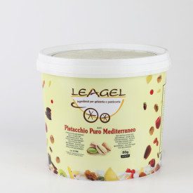 PURE MEDITERRANEAN PISTACHIO PASTE | Leagel | bucket of 3,5 kg. | Mediterranean pistachios ice cream paste with a dash of Chloro