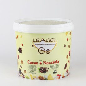 PASTA CACAO & NOCCIOLA | Leagel | secchiello da 3,5 kg. | Pasta a base di nocciola e cacao per gelati al gusto gianduia. Certifi