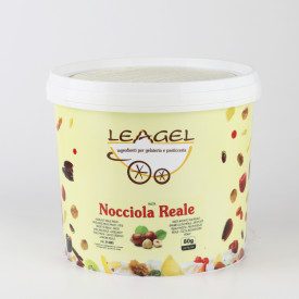 PASTA NOCCIOLA REALE | Leagel | secchiello da 3 kg. | Pasta a base di nocciola. Tostatura forte. Certificazioni: senza glutine;