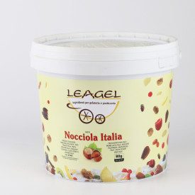 ITALIAN HAZELNUT PASTE | Leagel | bucket of 5 kg. | Pure italian hazelnut ice cream paste. Delicate roasting. Certifications: gl