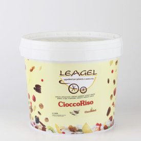 VARIEGATO CIOCCORISO | Leagel | secchiello da 4 kg. | Crema di cioccolato bianco ricca di croccante riso soffiato. Confezione: s