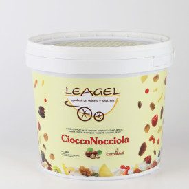 VARIEGATO CIOCCONOCCIOLA | Leagel | secchiello da 5 kg. | Crema di cioccolato alla nocciola ricca di croccante granella di nocci