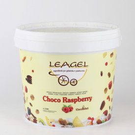 VARIEGATO CHOCO RASPBERRY (LAMPONE) | Leagel | secchiello da 5 kg. | La dolcezza del cioccolato bianco si unisce alla nota acidu