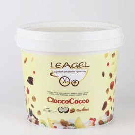 CIOCCOCOCCO CREAM (COCONUT CHOCOLATE) | Leagel | bucket of 5 kg. | White chocolate cream with tasty coconut flakes. Certificatio