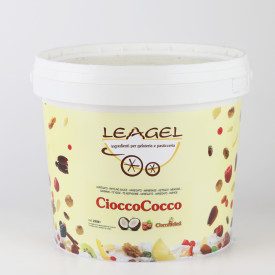 VARIEGATO CIOCCOCOCCO | Leagel | secchiello da 5 kg. | Crema al cioccolato bianco con gustose scaglie di cocco. Certificazioni: 